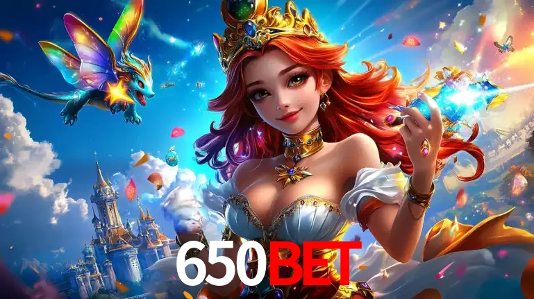 A princesa de um reino de fantasia mágico, com seu pequeno dragão, apresentando um mundo de prêmios encantados nos jogos de caça-níqueis do cassino 650BET.